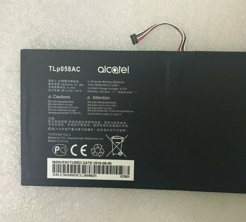 New 5830mAh 3.8V Battery TLp058AC For Alcatel OneTouch Plus 10" OT-8085