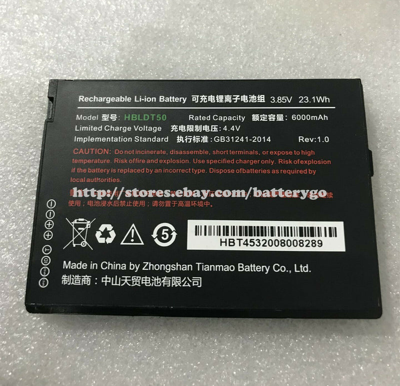 New 6000mAh 23.1Wh 3.85V Rechargeable Battery For HBLDT50