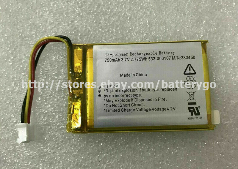 New 750mAh 2.775Wh 3.7V Battery For 533-000107 M/N 383450
