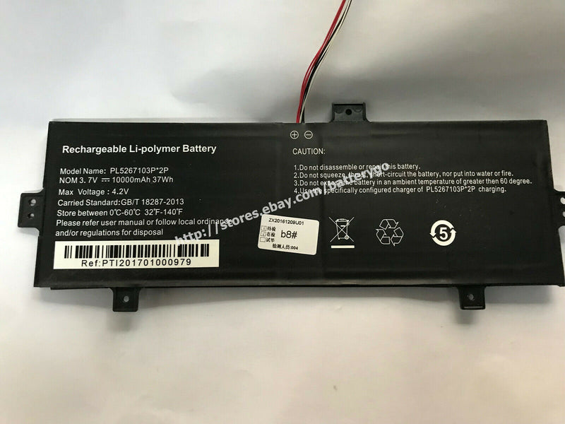 New 10000mAh 37Wh 3.7V Li-polymer Battery PL5267103P-2P PL5267103P*2P