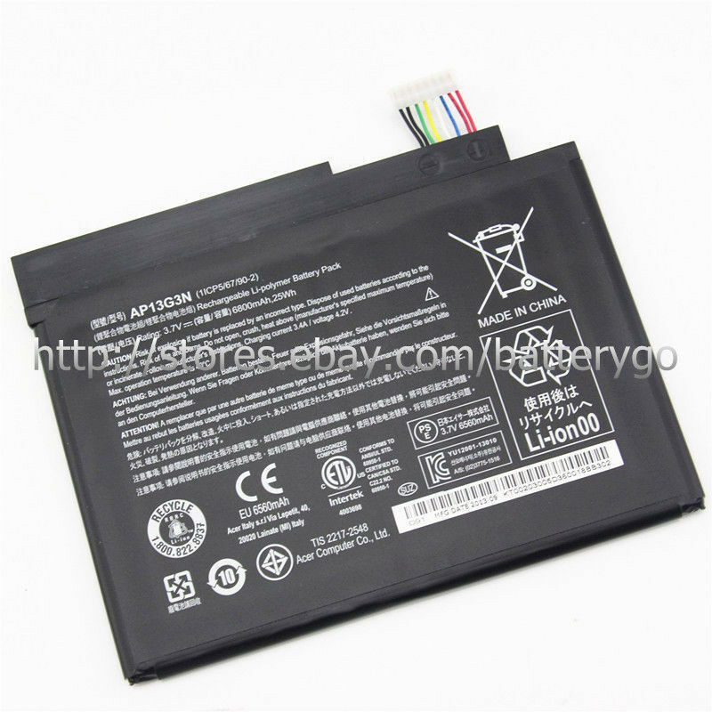 New 6800mAh 25Wh Battery AP13G3N For Acer Iconia W3-810 Tablet 8' Series