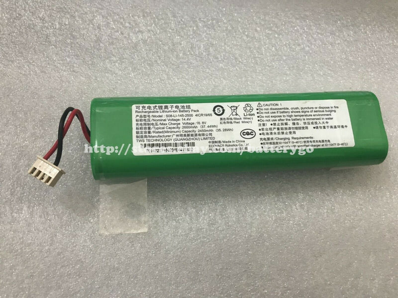 New Battery S08-LI-145-2500 For ECOVACS Vacuum Cleaner DJ35 DJ36 DN55 DN520